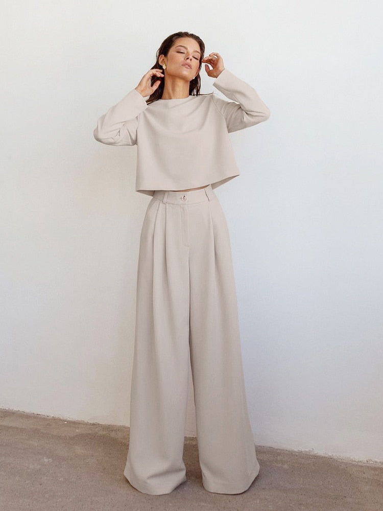 Classic Wide Pants Floor-Length Pleated Loose Women Trousers Spring Wide Leg Pants Vintage KilyClothing