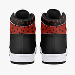 OOTAMAWAE Original Brand High-Top Leather Sneakers - Black $ Red Dots KilyClothing