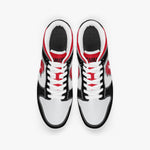 Ootamawae Dunk Stylish Low-Top Leather Sneakers Red & Black KilyClothing