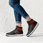 OOTAMAWAE Original Brand High-Top Leather Sneakers - Black $ Red Dots KilyClothing