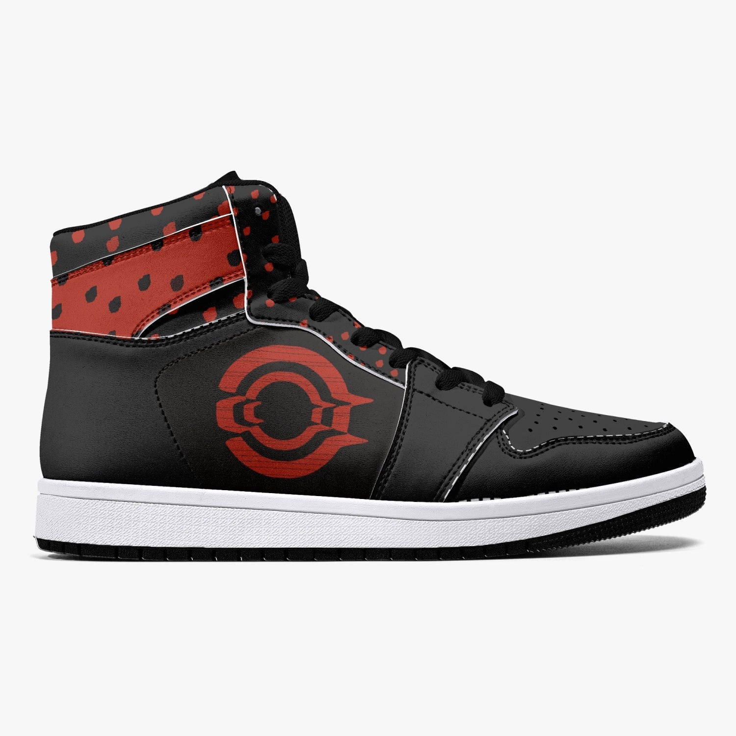 OOTAMAWAE Original Brand High-Top Leather Sneakers - Black $ Red Dots KilyClothing