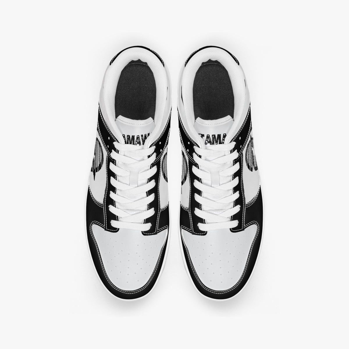 Dunk Stylish Low-Top Leather Sneakers / Black & White KilyClothing
