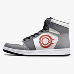 OOTAMAWAE Original Brand High-Top Leather Sneakers - Grey Red Logo KilyClothing
