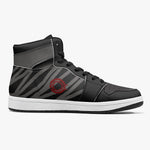 OOTAMAWAE Original Brand High-Top Leather Sneakers -  Black and Grey Stripes KilyClothing