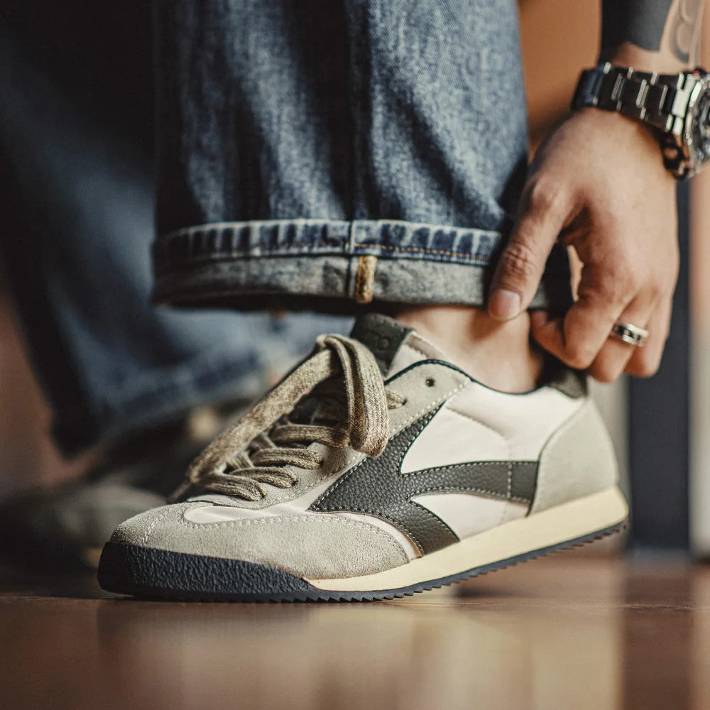 Men's Shoes German Retro Jogging, Casual Breathable Low-top Sneaker Thick-soled raining Shoes