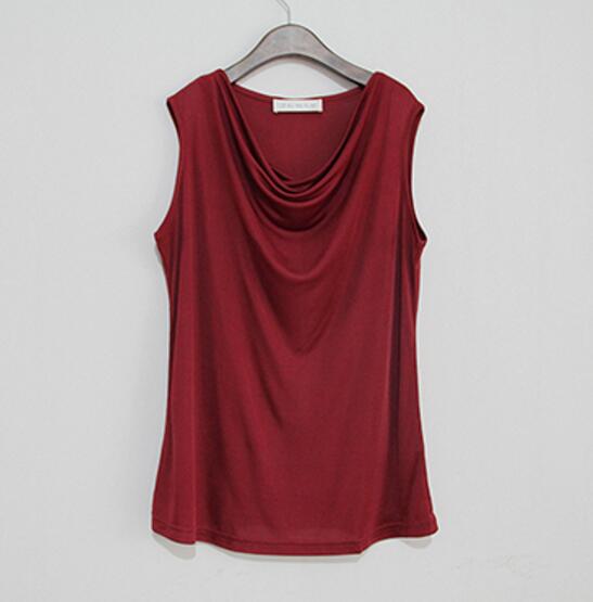 50% Silk 50% Viscose Knit Drape Neck T-Shirts KilyClothing