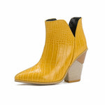 Motorcycle Western Cowboy Boots Women PU Leather Wedges High Heels slip on Cowgirl KilyClothing