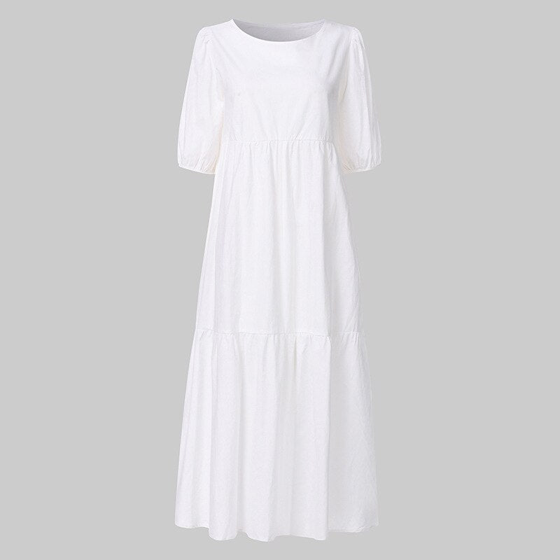 Summer Dress Vintage Sexy Lantern Sleeve Mid-Calf Dress KilyClothing