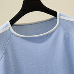 Thin Knitted T Shirt Women Short Sleeve Summer KilyClothing