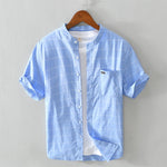 Pure cotton plaid shirt men short-sleeved brand plaid  casual KilyClothing