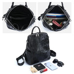 Genuine Leather Backpack Top Quality Silver Hardware Winter Unique Letter Shoulder Travel Knapsack Rucksack Girls KilyClothing