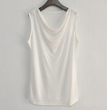 50% Silk 50% Viscose Knit Drape Neck T-Shirts KilyClothing