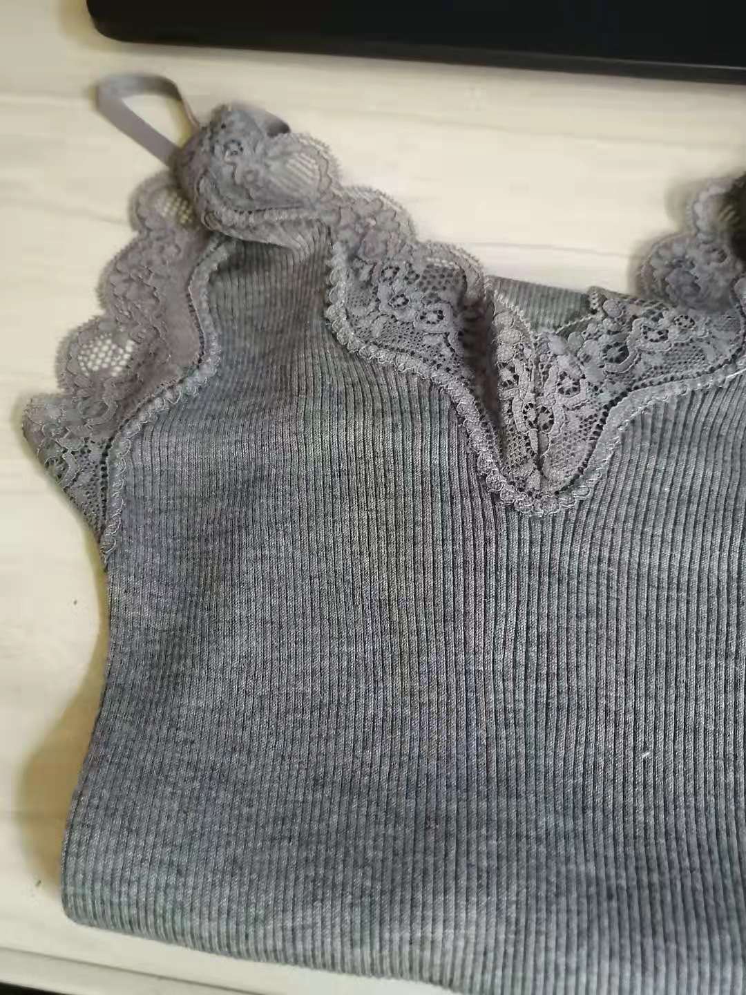 70% Silk 30% Cotton Knit Lace Camisole Top Vest Sleepwear Spaghetti Strap KilyClothing