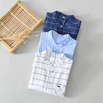 Pure cotton plaid shirt men short-sleeved brand plaid  casual KilyClothing
