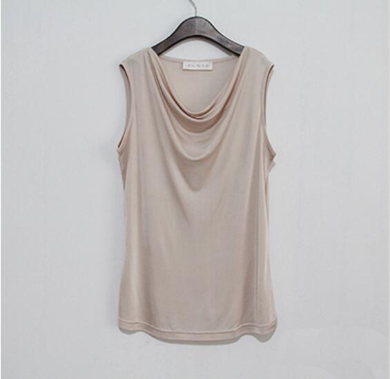 50% Silk 50% Viscose Knit Drape Neck T-Shirts KilyClothing