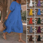 Summer Dress Vintage Sexy Lantern Sleeve Mid-Calf Dress KilyClothing