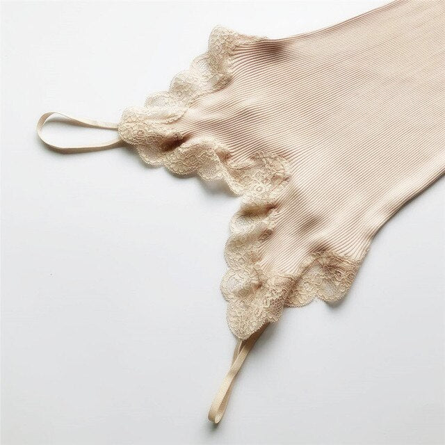 70% Silk 30% Cotton Knit Lace Camisole Top Vest Sleepwear Spaghetti Strap KilyClothing