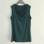 50% Silk 50% Viscose Knit Drape Neck T-Shirts KilyClothing