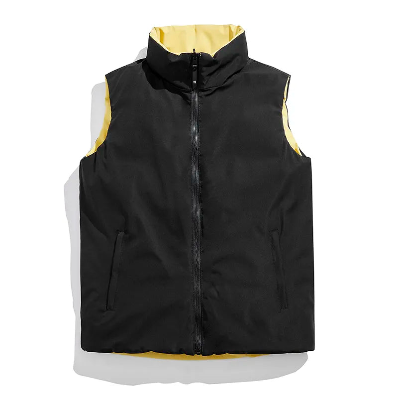 Men'S Autumn And Winter Trend Down Cotton Vest With Large Warm Shoulder And Thickened With Double Coats Man KilyClothing