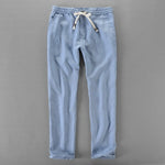 New Italy 100% Linen pants men loose elastic waist trousers KilyClothing
