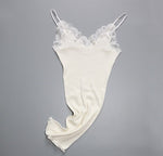 70% Silk 30% Cotton Knit Lace Camisole Top Vest Sleepwear Spaghetti Strap KilyClothing