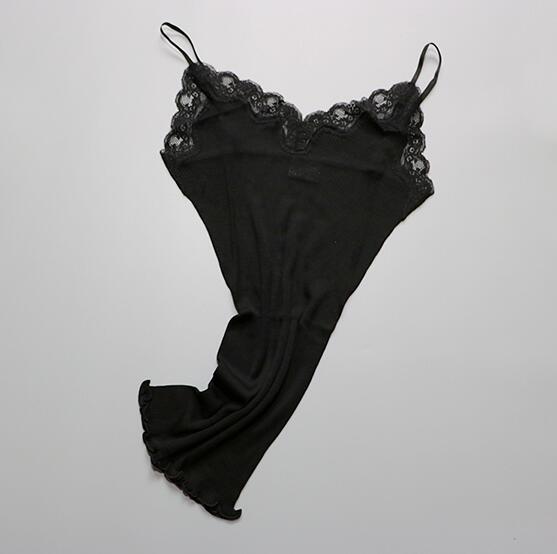 70% Silk 30% Cotton Knit Lace Camisole Top Vest Sleepwear Spaghetti Strap KilyClothing