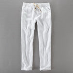 New Italy 100% Linen pants men loose elastic waist trousers KilyClothing