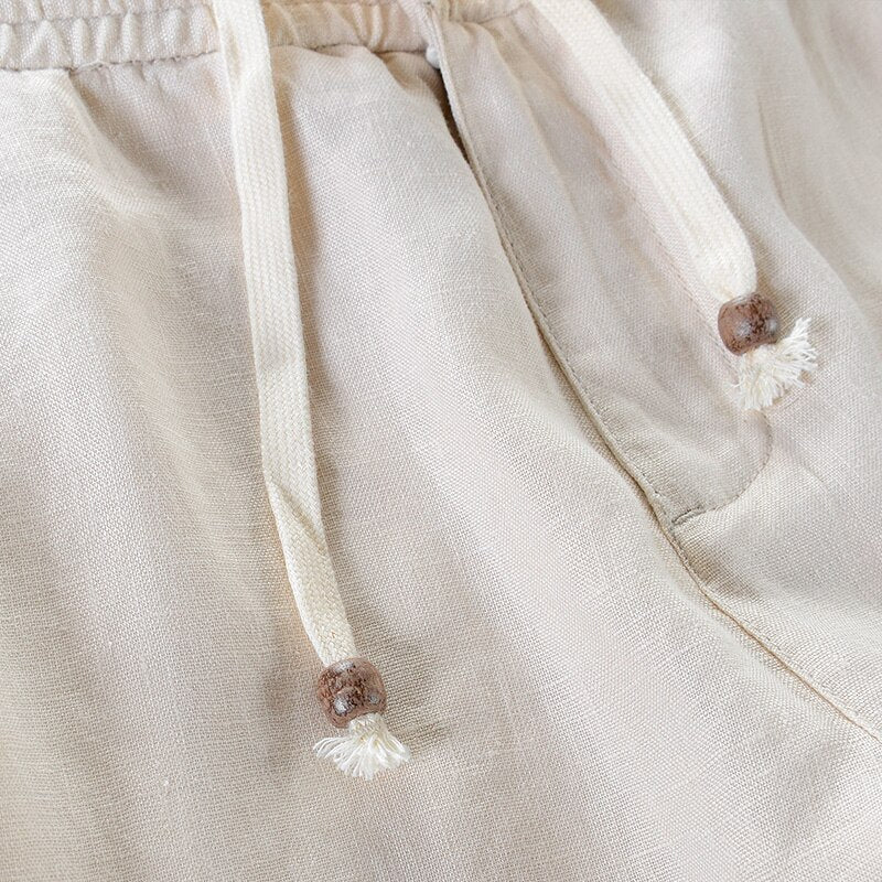 New Italy 100% Linen pants men loose elastic waist trousers KilyClothing