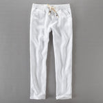 New Italy 100% Linen pants men loose elastic waist trousers KilyClothing