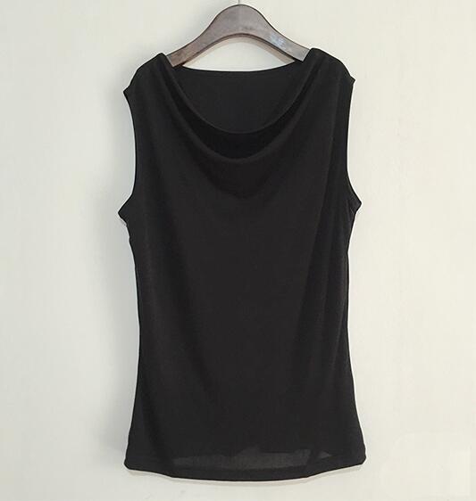 50% Silk 50% Viscose Knit Drape Neck T-Shirts KilyClothing