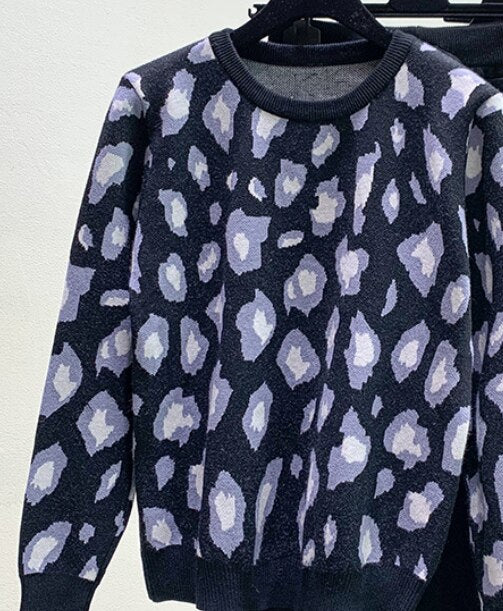 Casual Suit Female Sweatshirt Oversized Leopard Hoodie Outfits Pullover Casual Women's Tracksuit Winter Clothes KilyClothing
