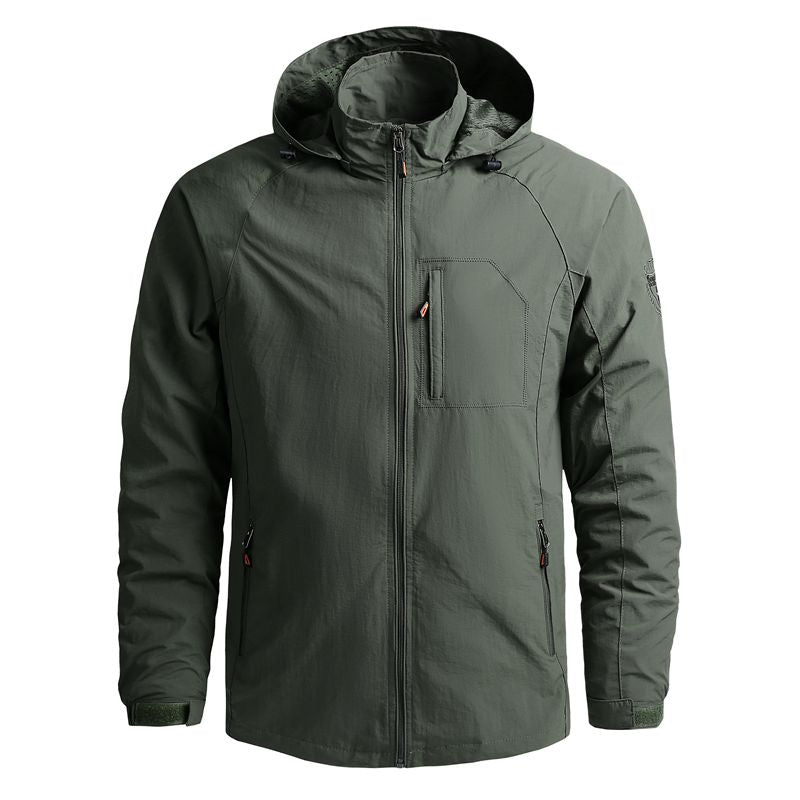 Men Outdoor Hiking Jackets Waterproof Hooded Windbreaker Coat KilyClothing