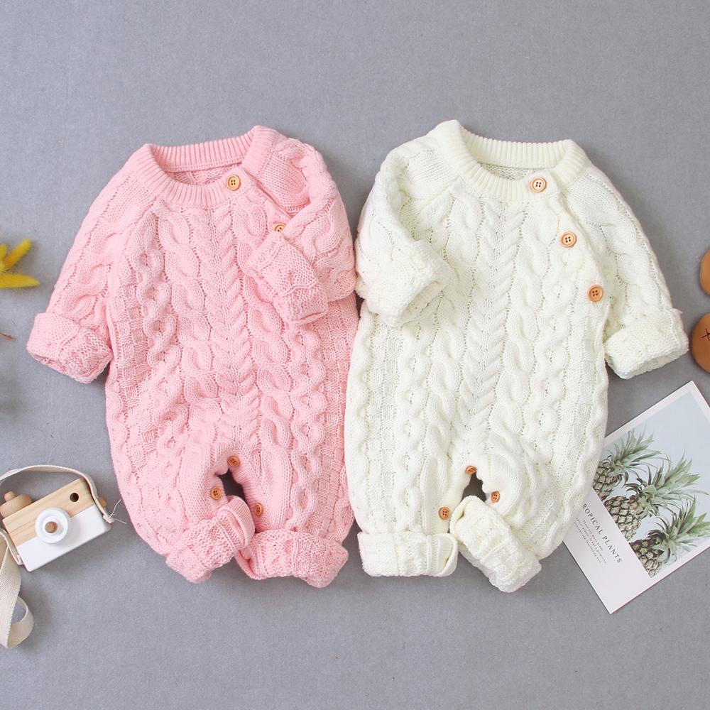 Baby Rompers Long Sleeve Winter Warm Knitted s Boys Girls Jumpsuits KilyClothing