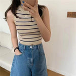 Basic Tank Crop Top Female Knitted Sleeveless Slim Stretchy Thin KilyClothing