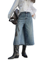 [LANMREM] High Waist A-line Loose Jeans For Women Straight Vintage Streetwear Solid Color Pant 2023 Autumn Autumn New Clothing KilyClothing