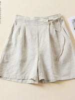 Casual Short Pant for woman, Summer Vintage Style, Solid Color Loose Comfortable Female Cotton Linen KilyClothing