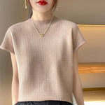 Summer Female T-shirts Short Sleeve Women O-neck Solid Color Fashion Women's Clothing Tee Mock Neck Casual Soft T Shirt Oversize KilyClothing
