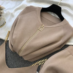 Zipper Knitted Cardigans Sweaters + Pants Sets + Vest Woman Fashion KilyClothing