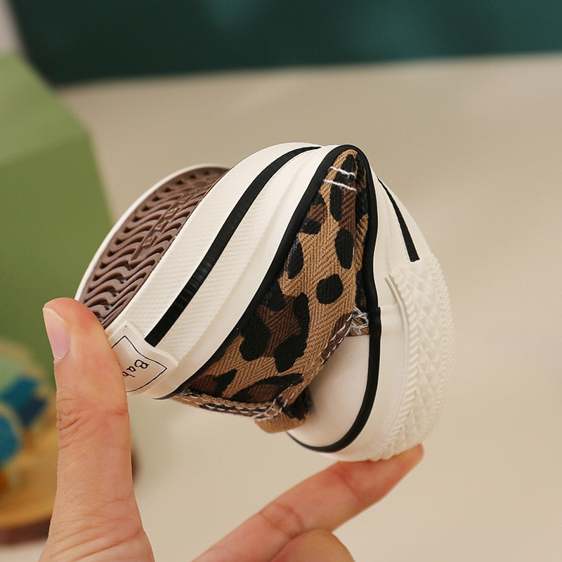 Shoes High Top Leopard Breathable Children Canvas Shoes Women Parent-child Shoes KilyClothing