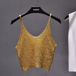 Sparkling Sequins Half Waist Render Knitwear Sexy Waist Condole Top Cropped KilyClothing