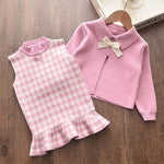 Clothing Knitted Piece GIRL'S Cute Sweater Suit Skirt Warm Cardigan Pleated Skirt Girl Set KilyClothing