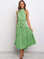 Summer Long Dress Polka Dot Casual Dresses Black Sexy Halter Strapless KilyClothing
