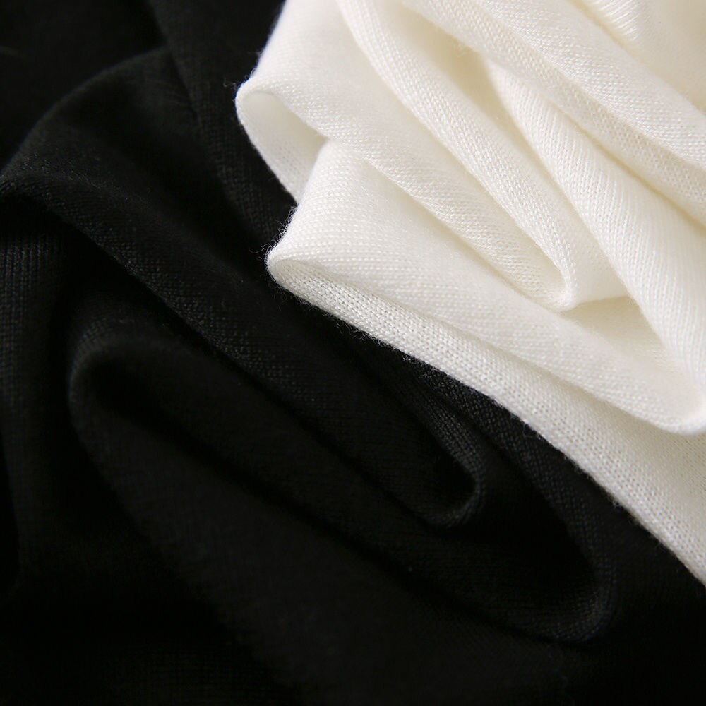 Black White Lattice O-Neck Spliced Cardigan Ice Silk Knitting Single Breaste Slim Sweaters KilyClothing