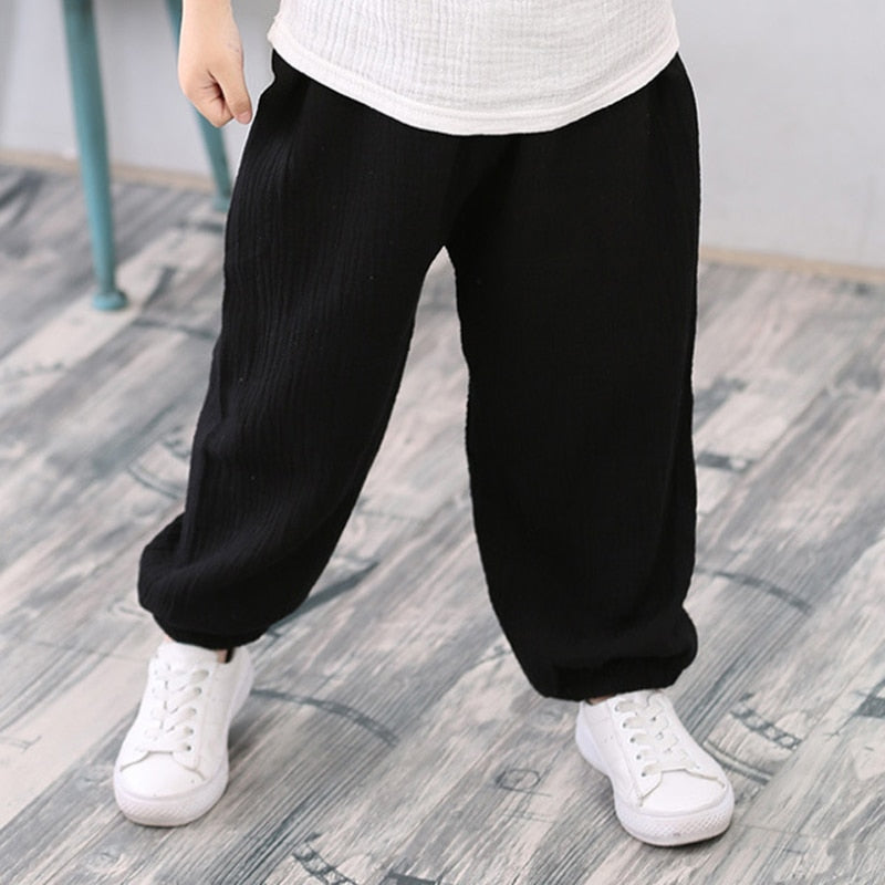 2-7 years, Linen Pleated unisex Summer Cotton Harem Baggy Pants KilyClothing