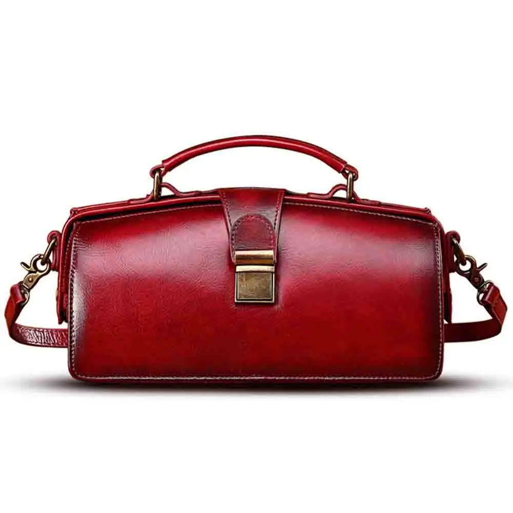Retro for Women Doctor Handmade bag, Genuine Leather, Frame Handbag and Purses Mini Crossbody Messenger Bags KilyClothing