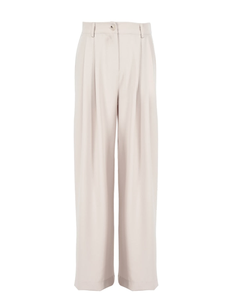 Classic Wide Pants Floor-Length Pleated Loose Women Trousers Spring Wide Leg Pants Vintage KilyClothing