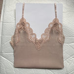 70% Silk 30% Cotton Knit Lace Camisole Top Vest Sleepwear Spaghetti Strap KilyClothing