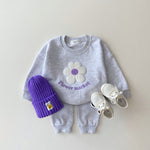 Organic Cotton Flowers Sweatshirt+Pants 2 Pcs/Set Tracksuit Toddler Girl KilyClothing