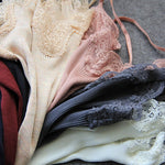 70% Silk 30% Cotton Knit Lace Camisole Top Vest Sleepwear Spaghetti Strap KilyClothing