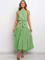 Summer Long Dress Polka Dot Casual Dresses Black Sexy Halter Strapless KilyClothing
